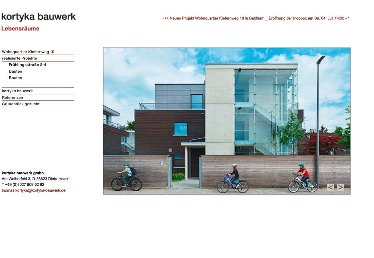 Screenshot www.kortyka-bauwerk.de / Website kortyka bauwerk