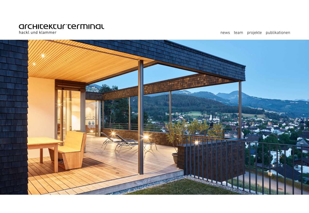 Screenshot www.architekturterminal.at / Website architektur.terminal