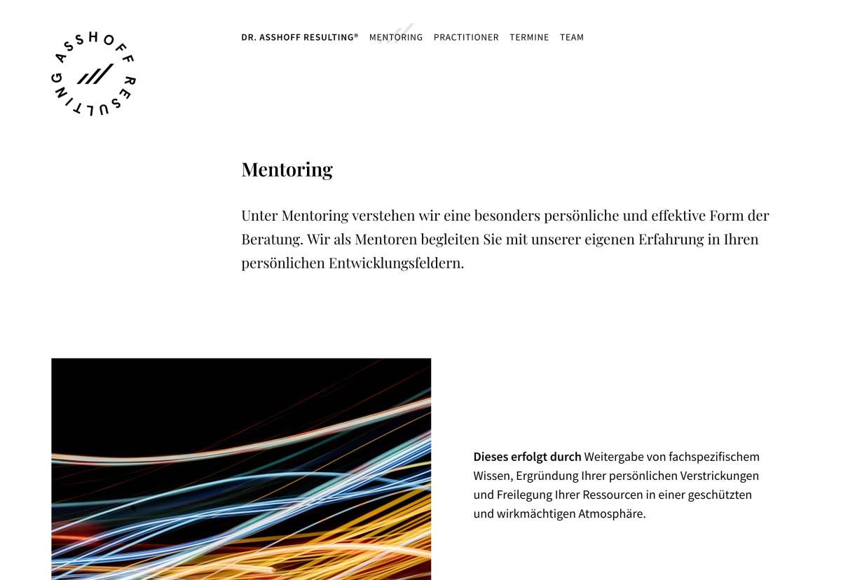 Screenshot www.asshoff-resulting.com / Website Asshoff Resulting