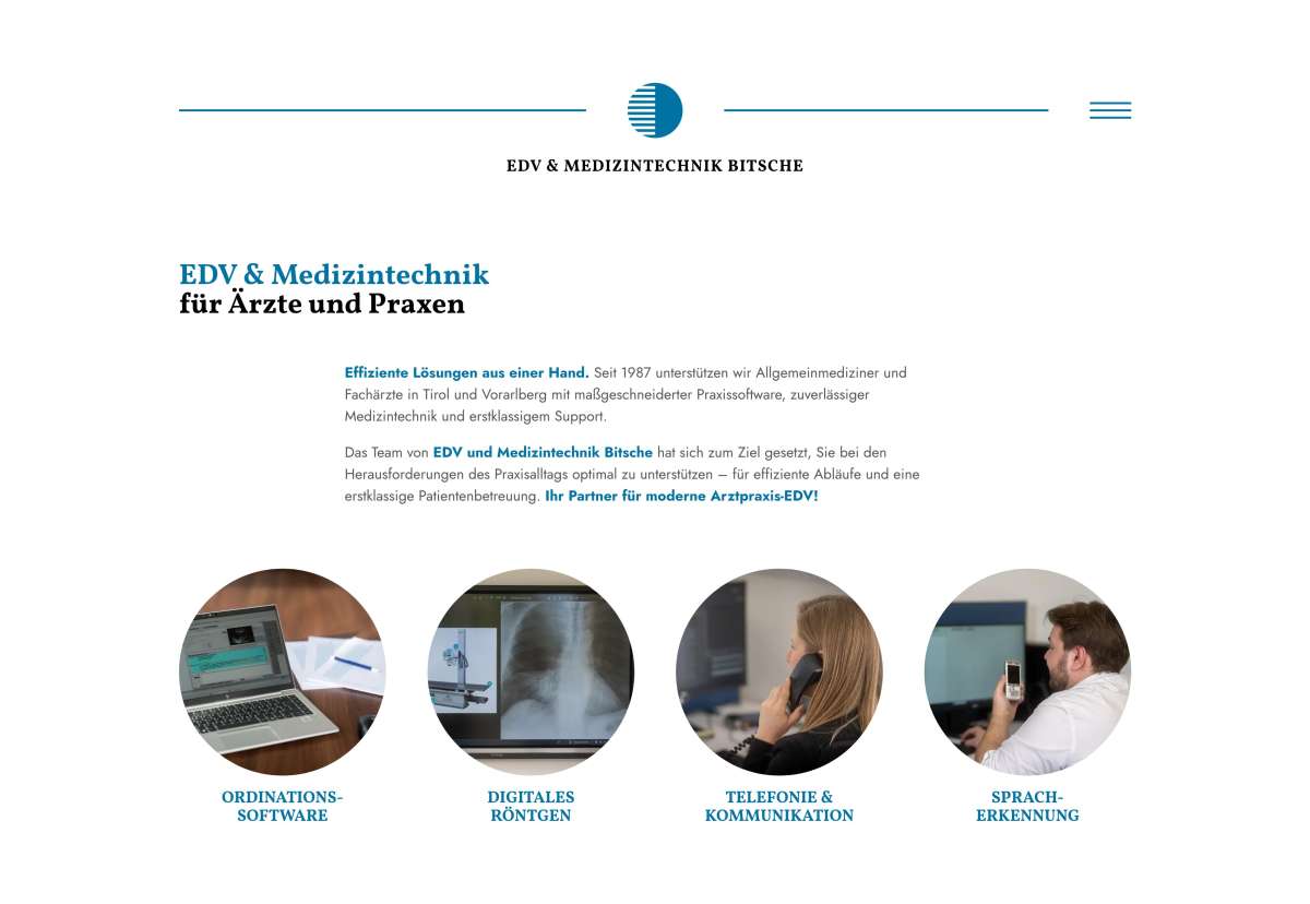 Screenshot www.bitsche.at / Website Bitsche EDV & Medizintechnik