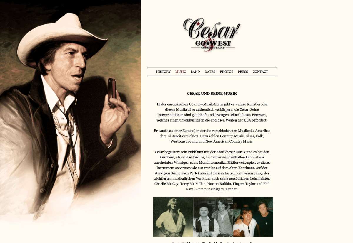 Screenshot www.cesar-gowest.com / Website Cesar & GoWest