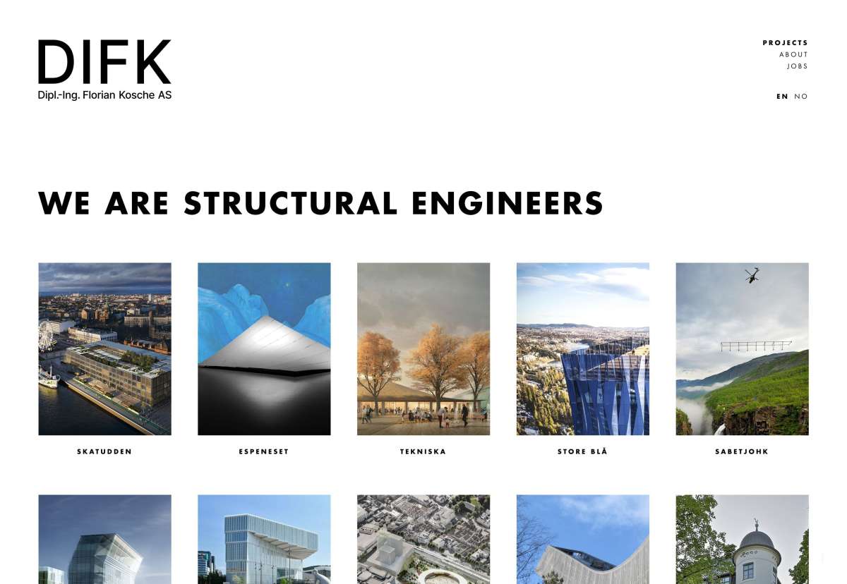 Screenshot www.difk.no / Website DIFK Engineers