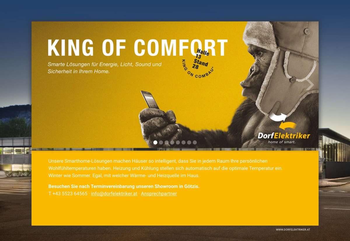 Screenshot www.dorfelektriker-smarthome.at / Website DorfElektriker „home of smart“