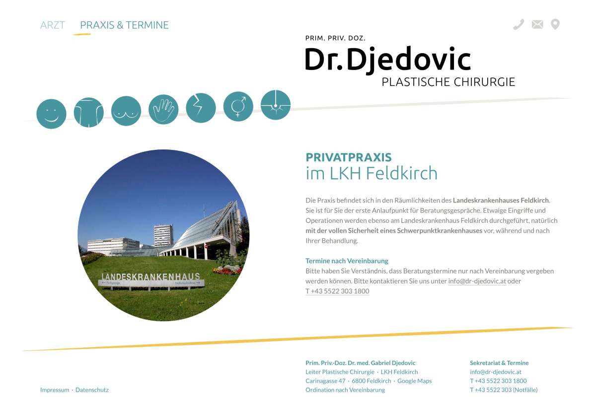 Screenshot www.dr-djedovic.at / Website Dr. Djedovic Gabriel