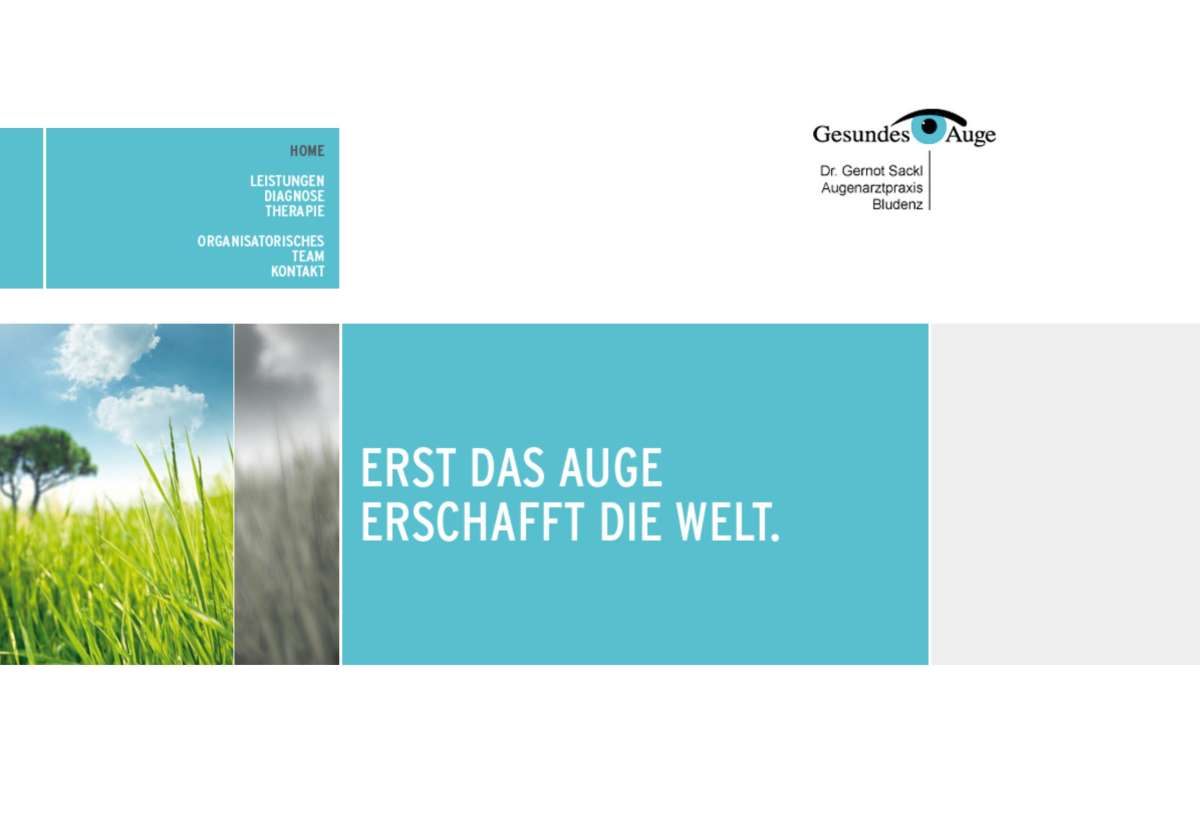 Screenshot www.drsackl.at / Website Augenarztpraxis Dr. Gernot Sackl