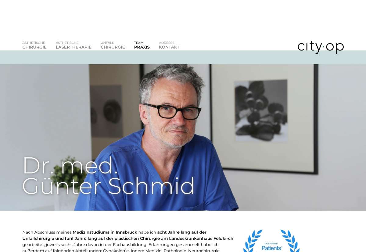 Screenshot www.city-op.at / Website City-OP