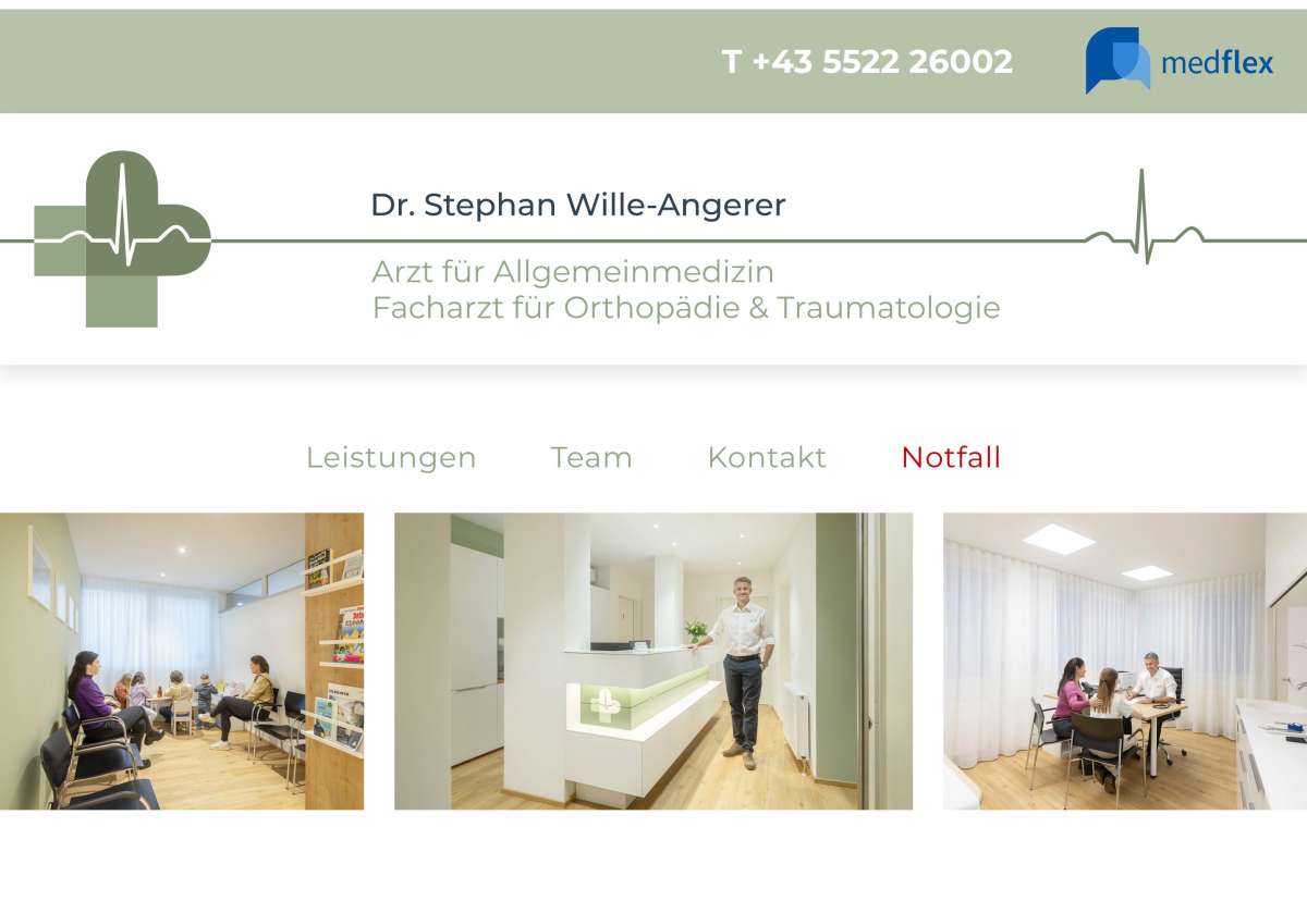 Screenshot www.dr-wille-angerer.at / Website Dr. Stephan Wille-Angerer