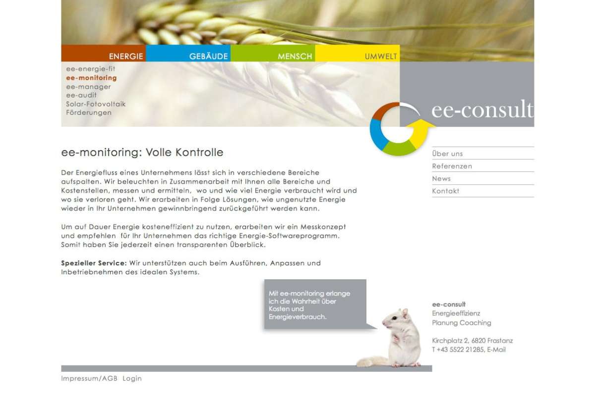 Screenshot www.ee-consult.at / Website ee-consult Energiekonzepte