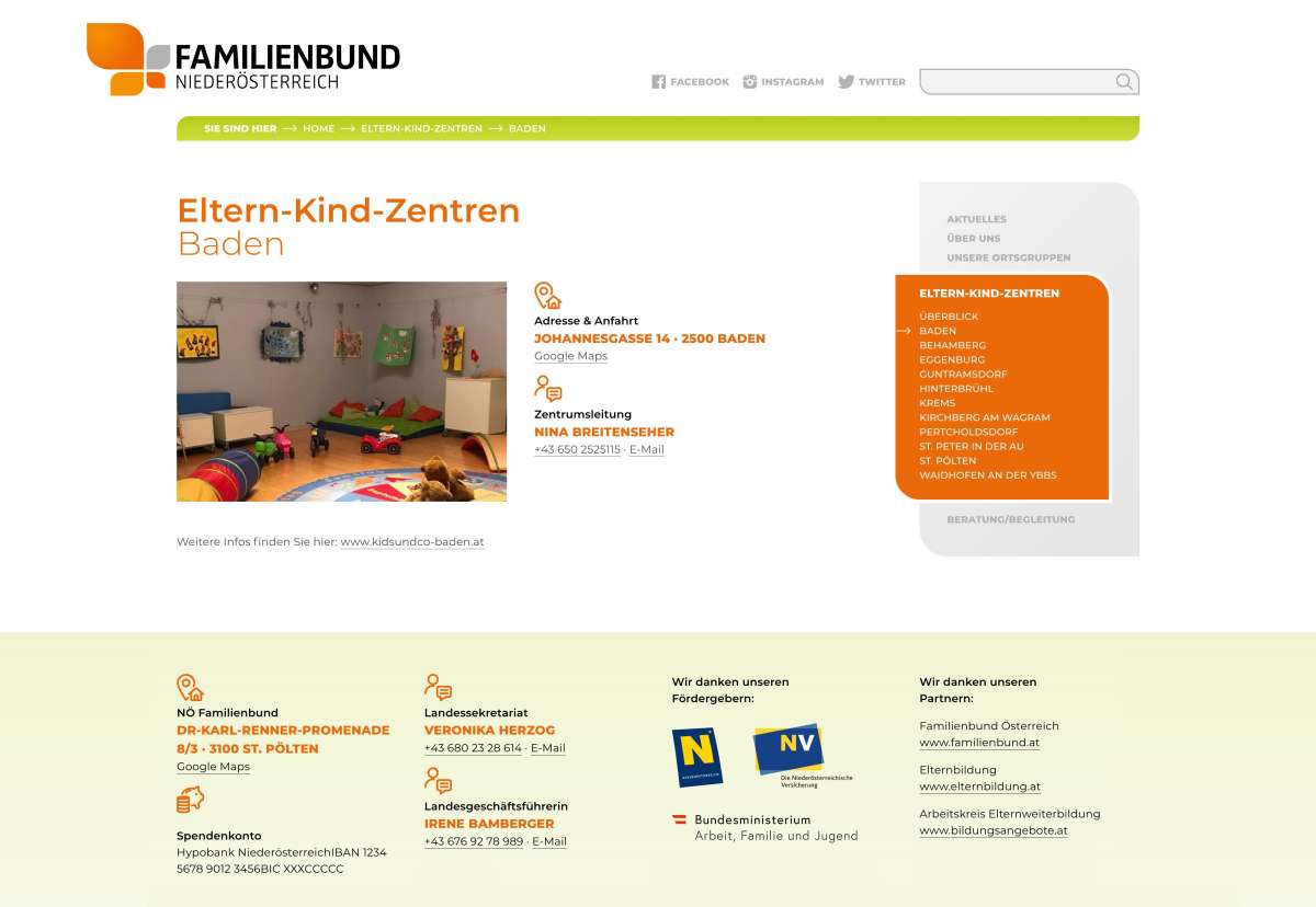 Screenshot noe.familienbund.at / Website Familienbund Niederösterreich