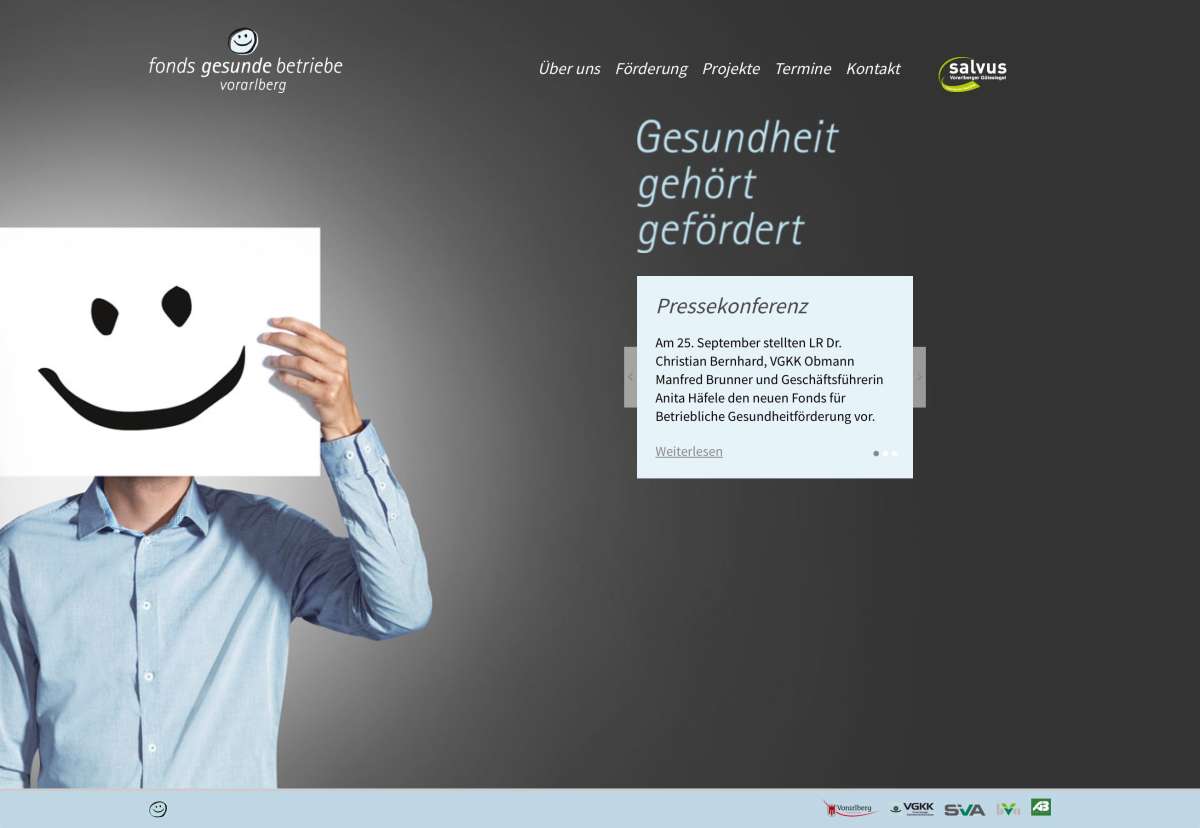 Screenshot www.fonds-gesunde-betriebe.at / Website Fonds Gesunde Betriebe Vorarlberg