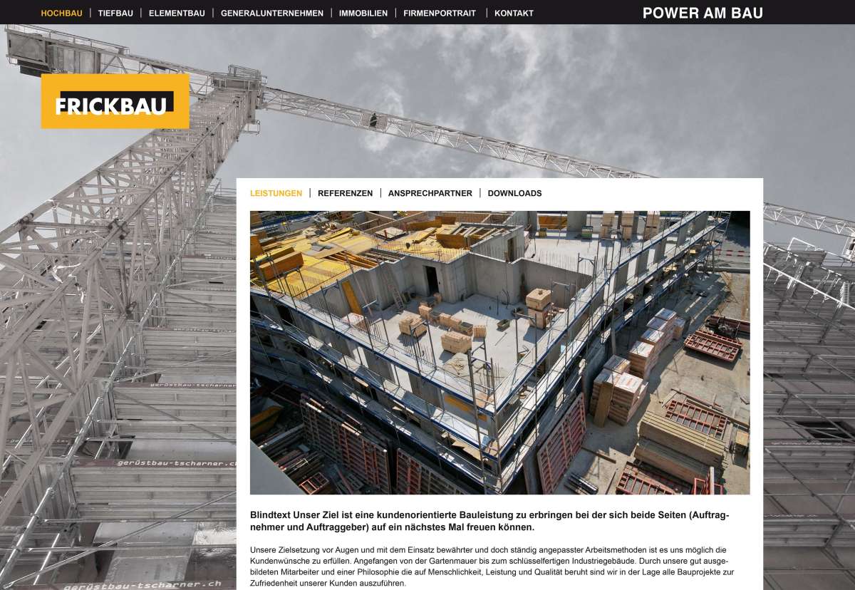 Screenshot www.frickbau.com / Website Frickbau