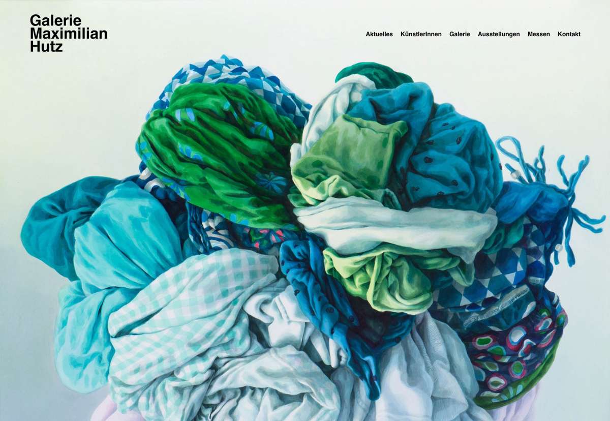 Screenshot www.galeriemaximilianhutz.at / Website Galerie Maximilian Hutz