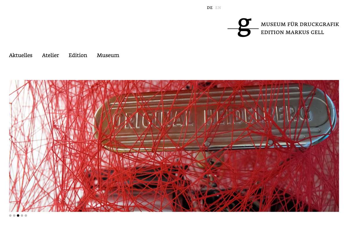 Screenshot www.markusgell.com / Website Museum für Druckgrafik