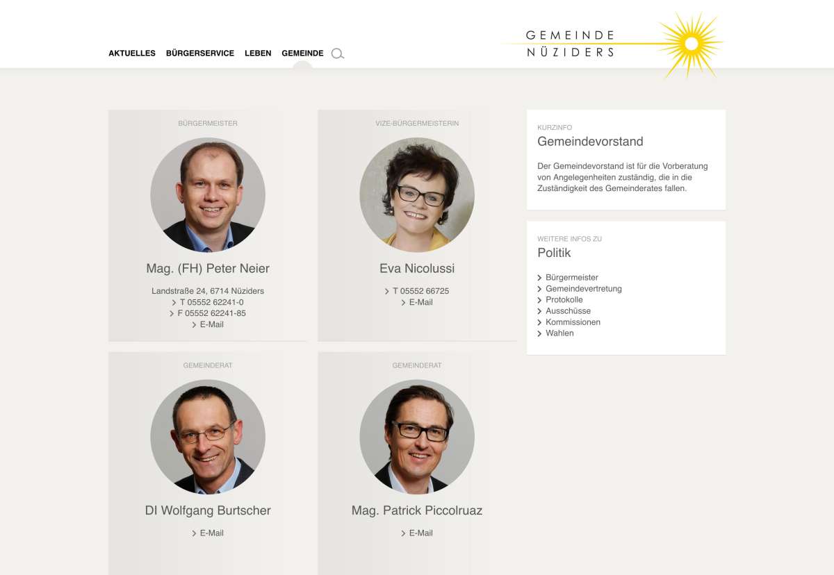 Screenshot www.nueziders.at / Website Gemeinde Nüziders