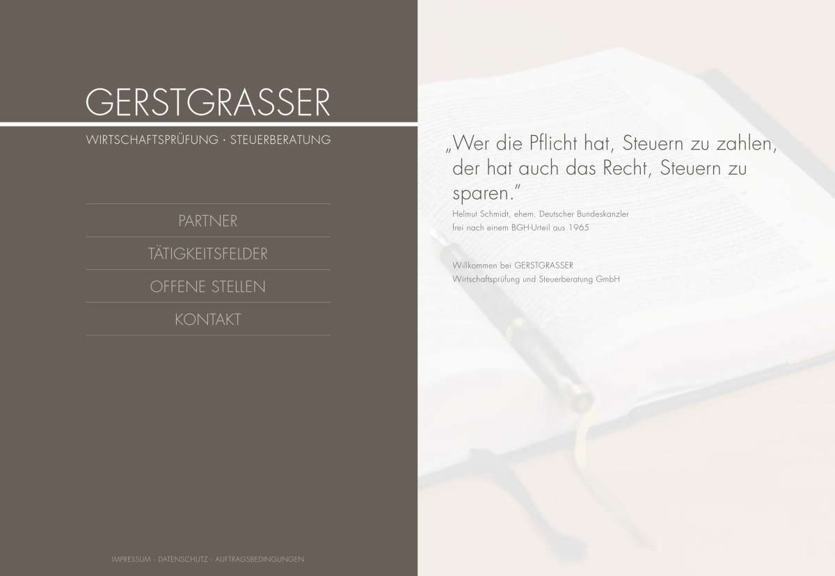 Screenshot www.gerstgrasser.biz / Website Gerstgrasser Wirtschaftsprüfung & Steuerberatung