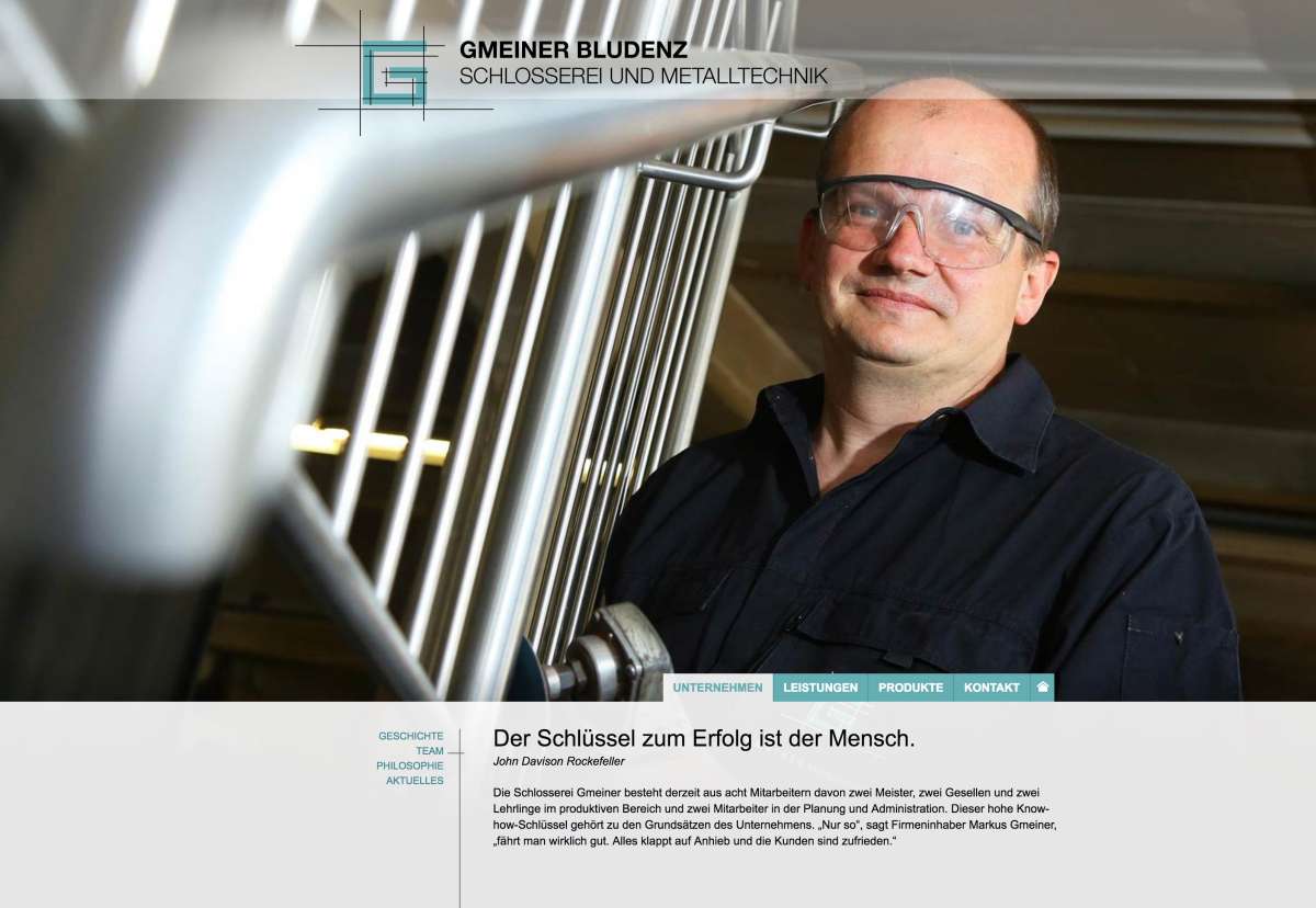 Screenshot www.gmeiner-mt.at / Website Gmeiner Metalltechnik