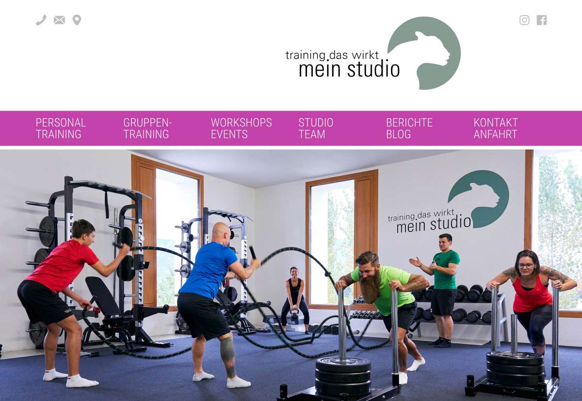 Screenshot www.trainingdaswirkt.at / Website Griell Samuel Studio