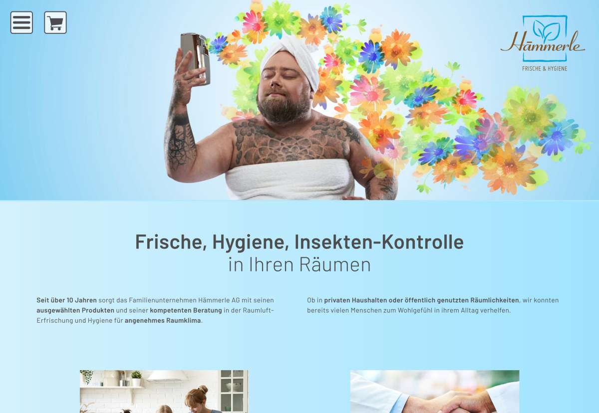 Screenshot www.haemmerleag.com / Website Hämmerle Frische & Hygiene