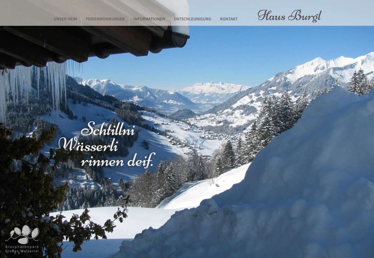 Screenshot www.haus-burgl.at / Website Haus Burgl