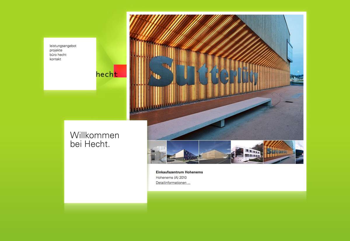 Screenshot www.hecht.at / Website Hecht Licht- & Elektroplanung