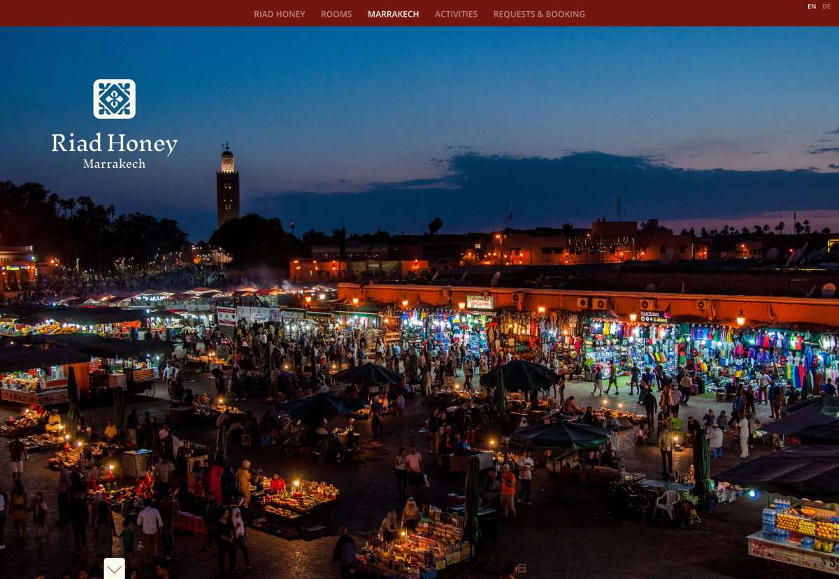 Screenshot www.riad-honey.com / Website Hotel Riad Honey