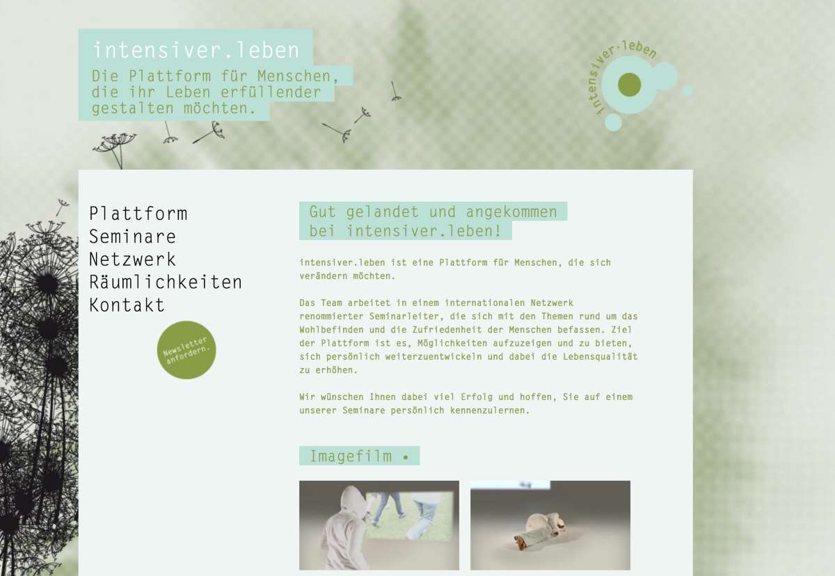 Screenshot www.intensiver-leben.at / Website intensiver leben