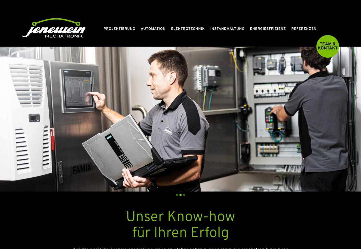 Screenshot www.jenewein-mechatronik.at / Website Jenewein Mechatronik