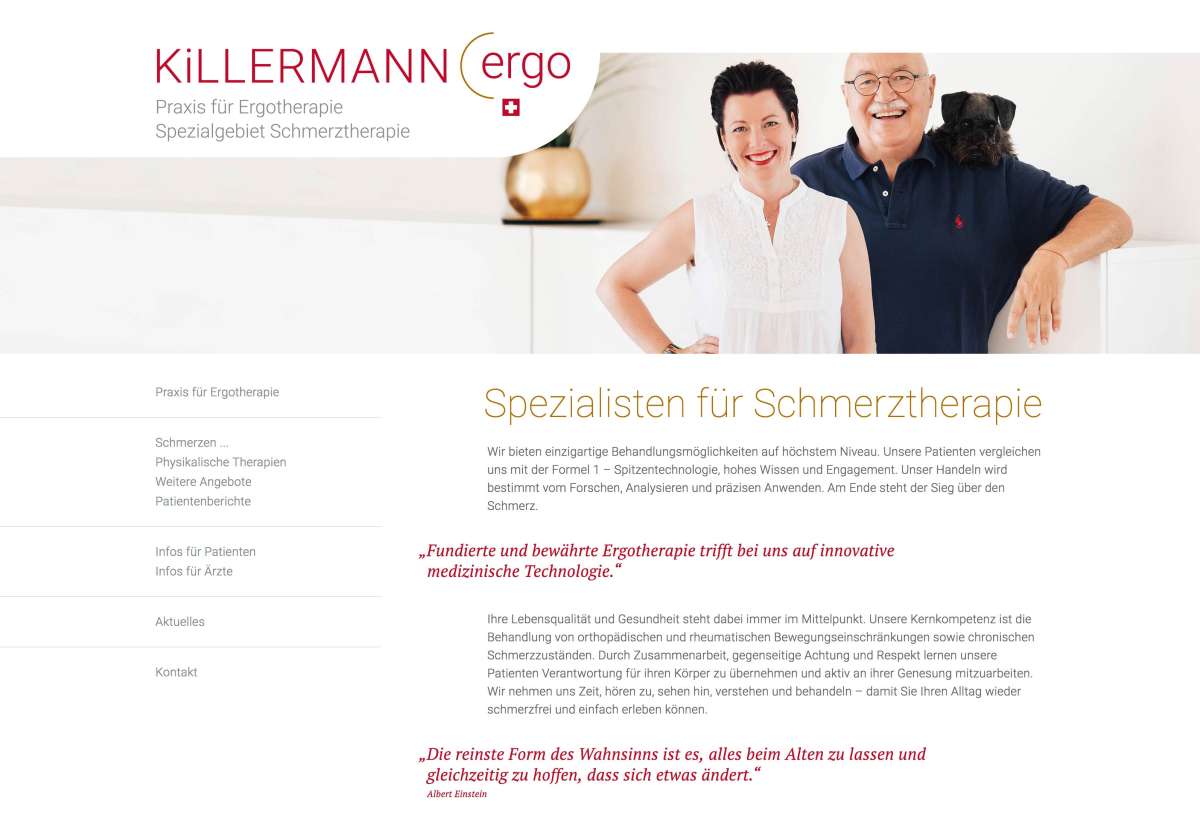 Screenshot www.killermann-ergo.ch / Website Killermann Franziska Ergotherapie