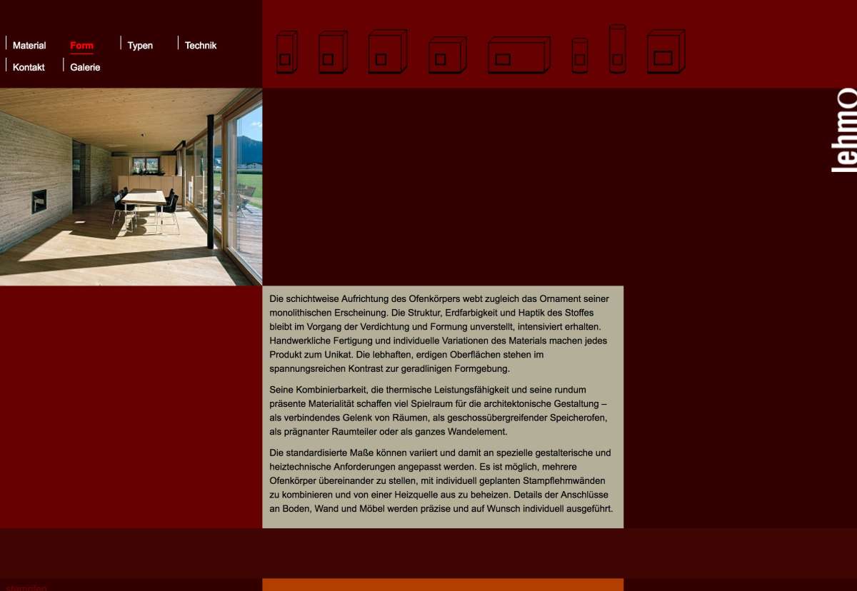 Screenshot www.lehmo.at / Website lehmo Lehmofen