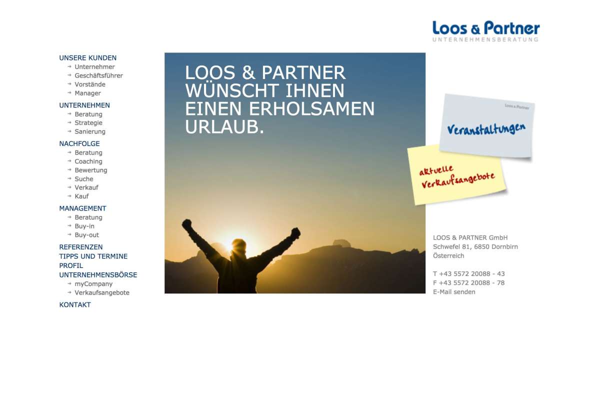 Screenshot www.loos-partner.com / Website Loos & Partner Unternehmensberatung