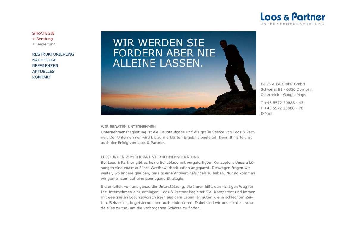 Screenshot www.loos-partner.com / Website Loos & Partner Unternehmensberatung
