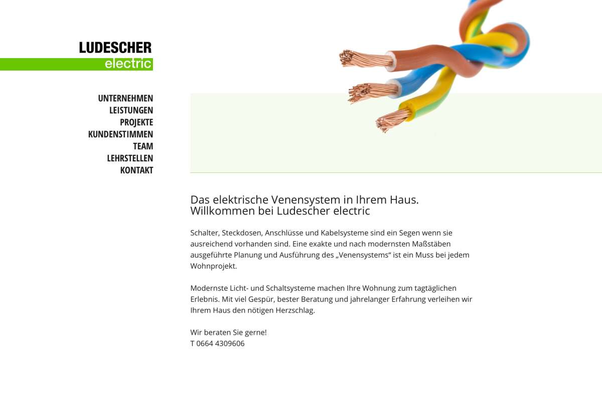Screenshot www.ludescher-electric.at / Website Ludescher electric