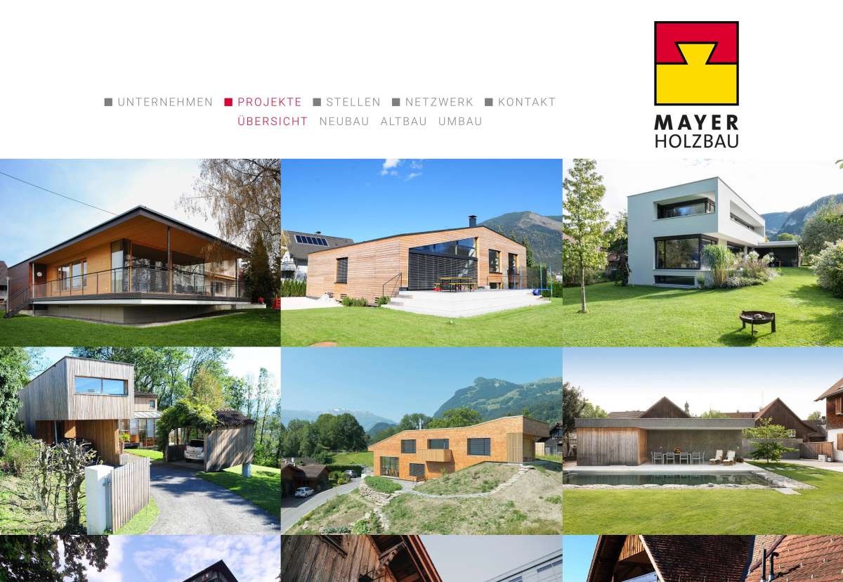 Screenshot www.mayer-holzbau.at / Website Mayer Holzbau