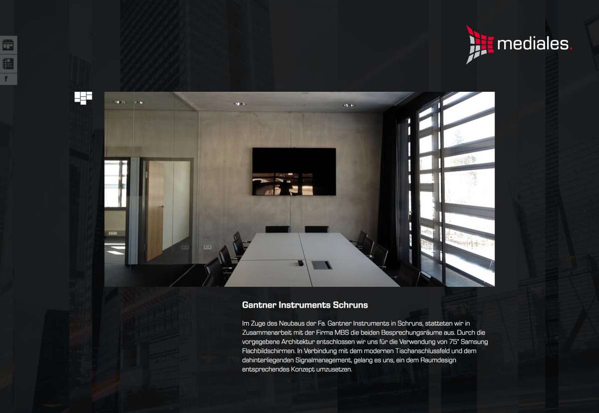 Screenshot www.mediales.at / Website mediales medientechnik