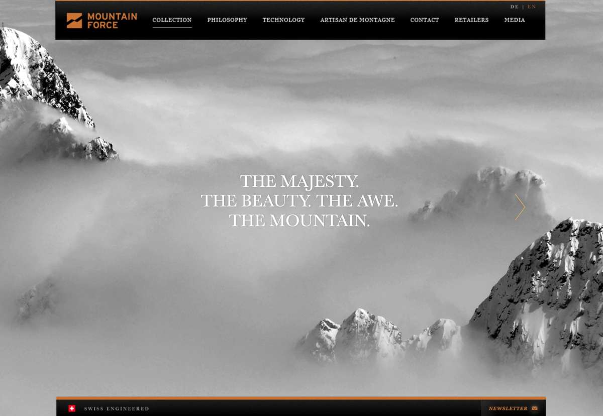 Screenshot www.mountainforce.com / Website Mountain Force
