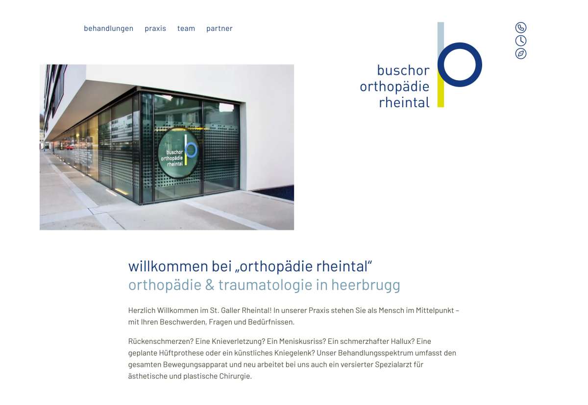 Screenshot www.ortho-rheintal.ch / Website Orthopädie Rheintal