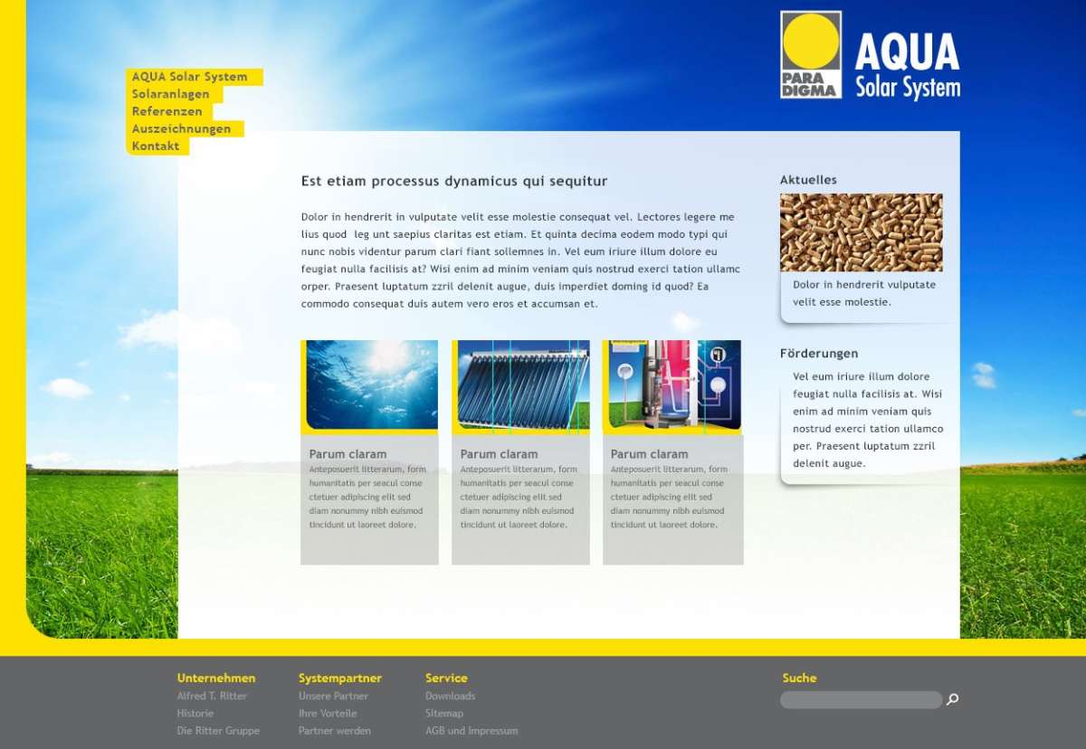 Screenshot www.paradigma.co.at / Website PARADIGMA – Ecoquente Heizungssysteme