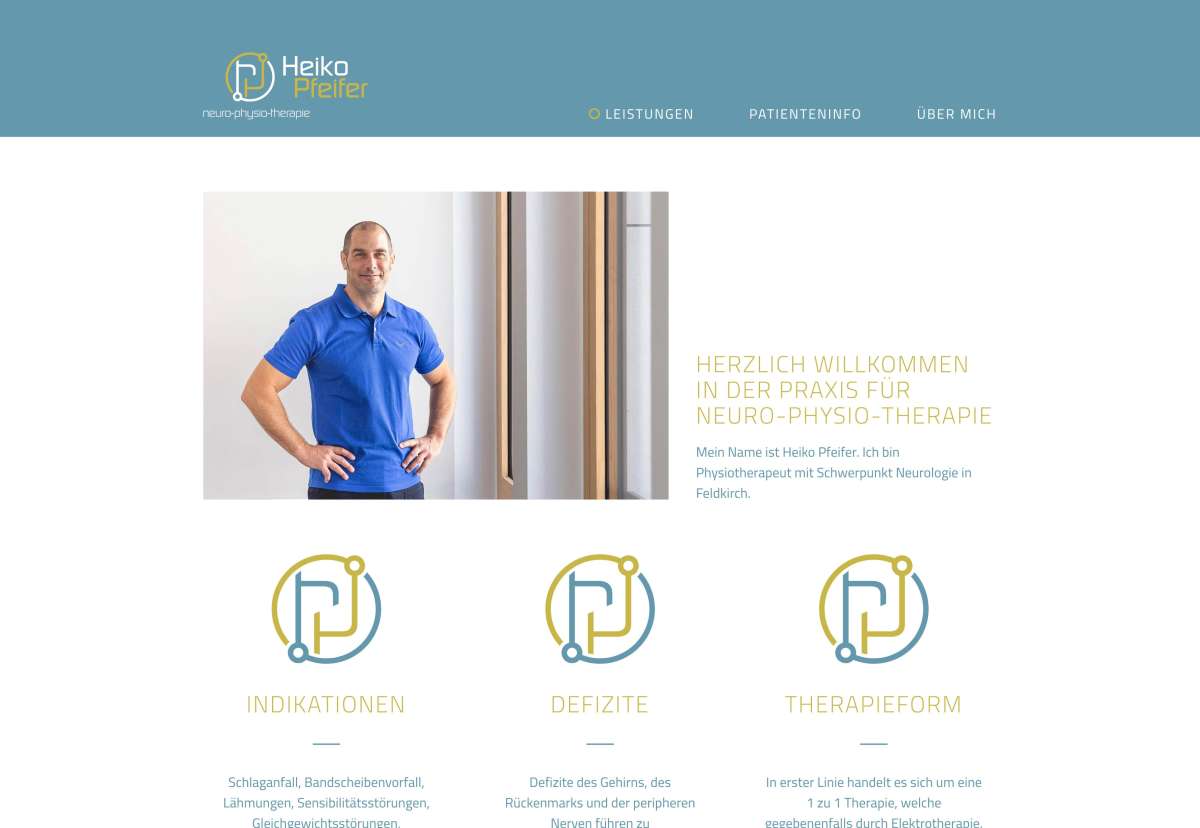 Screenshot www.hp-neuro-physio.at / Website Neurophysiotherapie Heiko Pfeifer