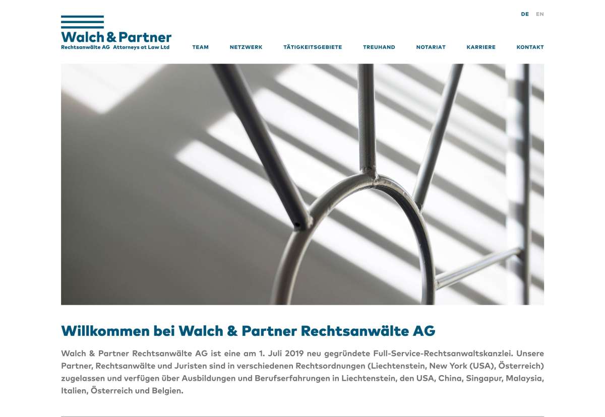 Screenshot www.walchpartner.li / Website Rechtsanwälte Walch & Partner