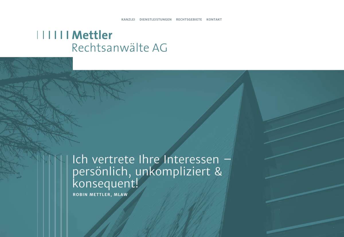 Screenshot www.mettler-law.li / Website Rechtsanwalt Mettler Robin