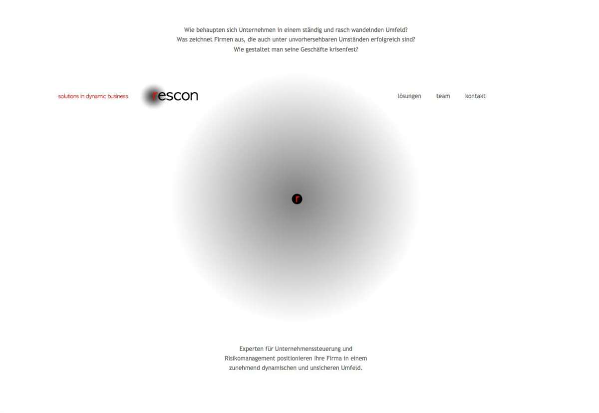 Screenshot www.rescon-ag.com / Website rescon Unternehmensberatung