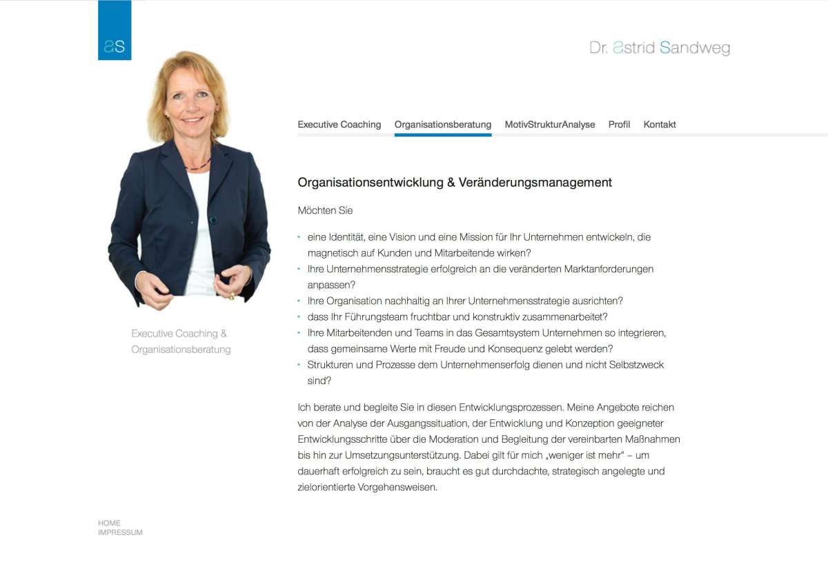 Screenshot www.astrid-sandweg.de / Website Astrid Sandweg