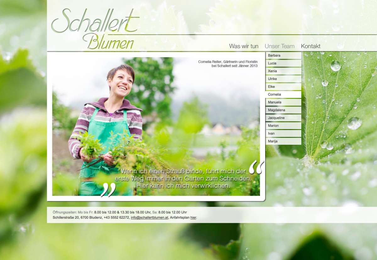 Screenshot www.schallertblumen.at / Website Schallert Blumen