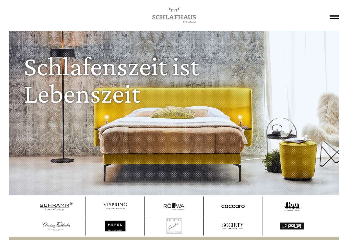 Screenshot www.schlafhaus.at / Website Schlafhaus by ConTempi