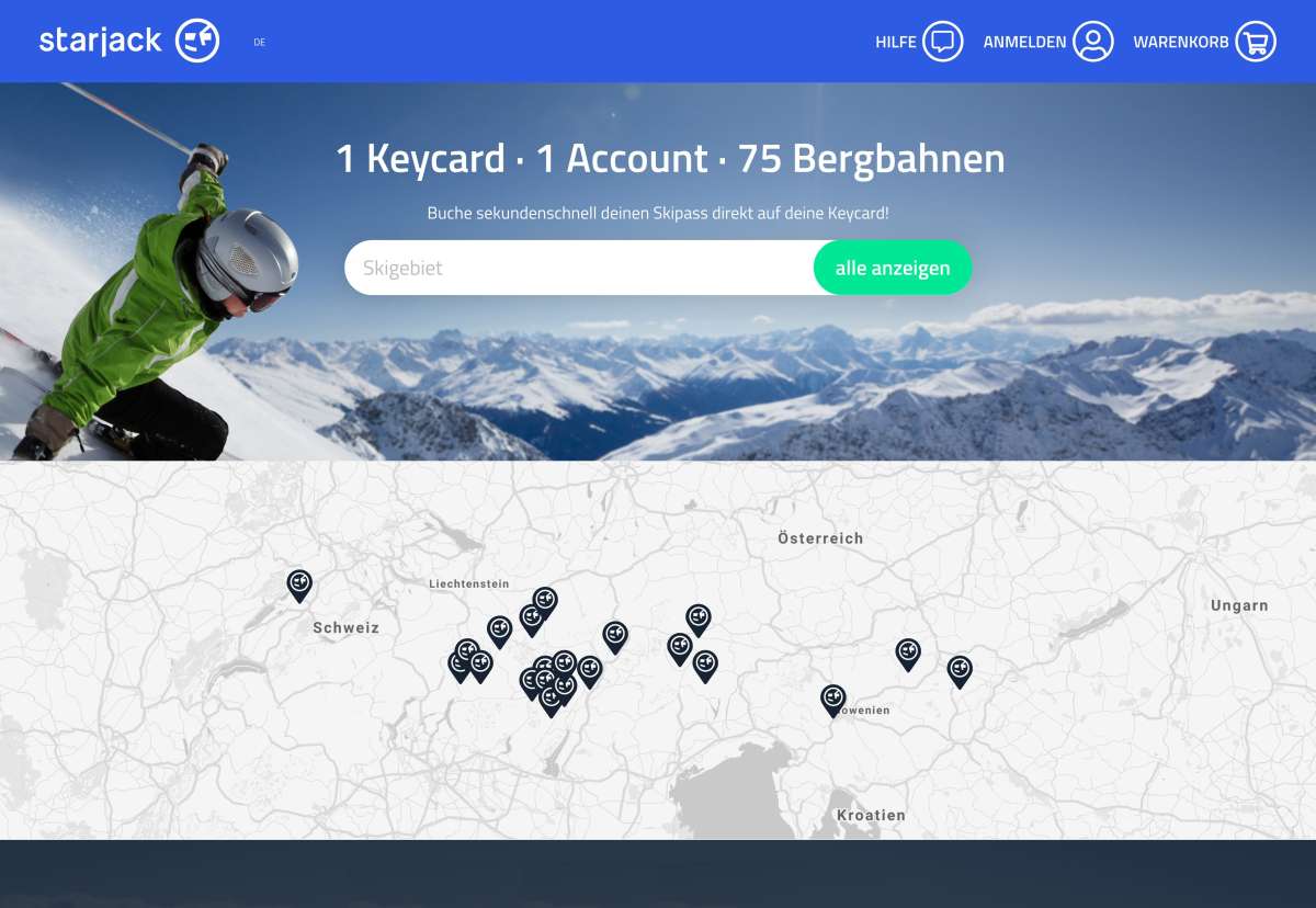 Screenshot www.starjack.com / Website starjack Keycard