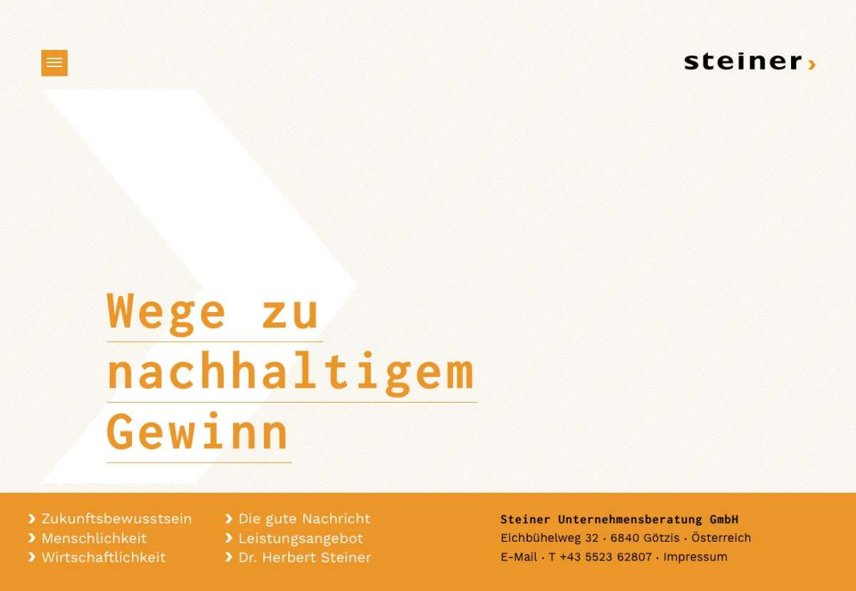 Screenshot www.steiner-beratung.at / Website Steiner Unternehmensberatung