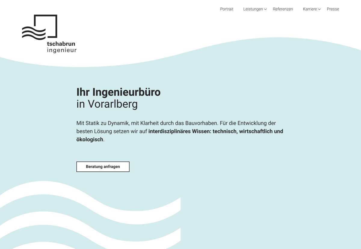 Screenshot www.tschabrun-ingenieur.at / Website tschabrun ingenieur