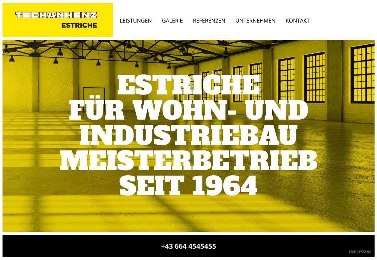 Screenshot www.estrich-t.at / Website Tschanhenz Estriche