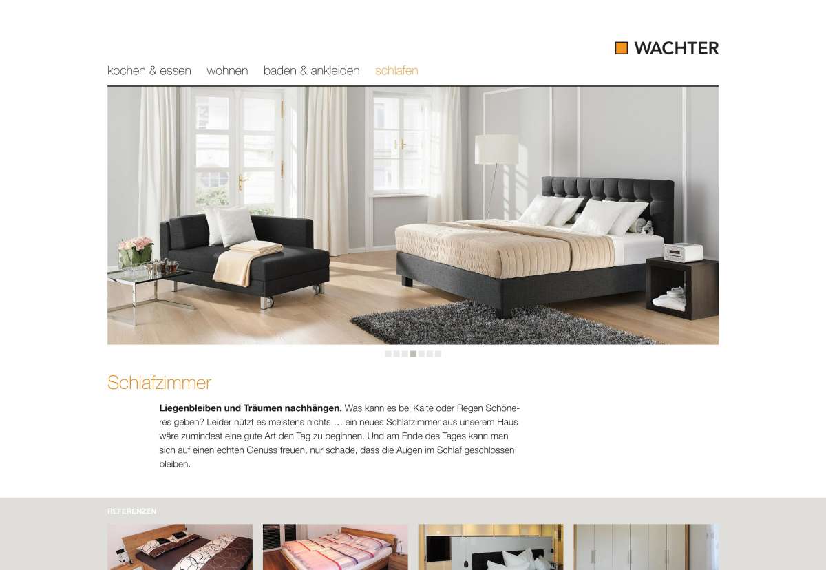 Screenshot www.wachter-wohnen.at / Website Wachter Wohnen