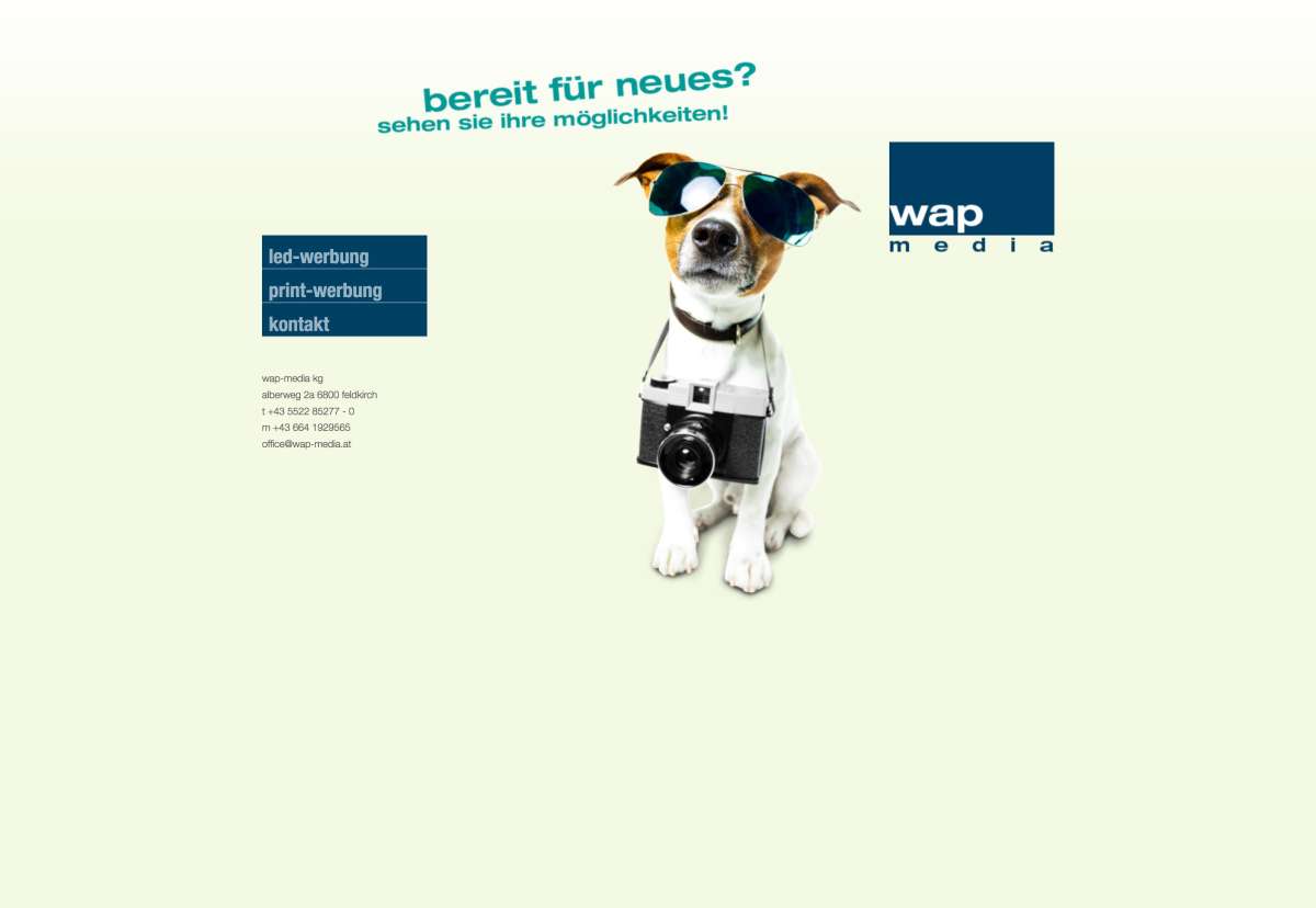 Screenshot www.wap-media.at / Website wap-media Werbeagentur